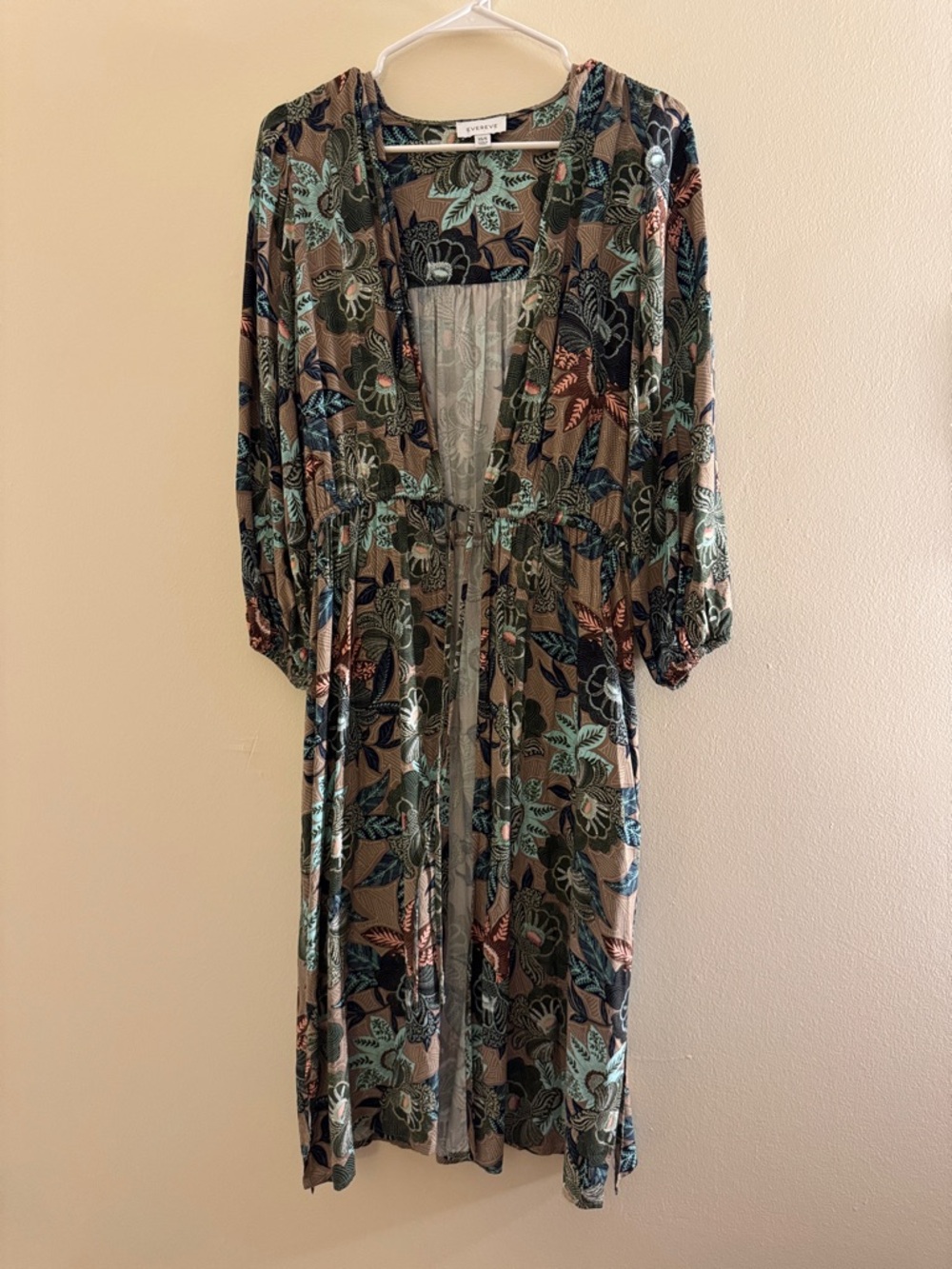 SALE EVEREVE Floral Duster Tie Waist Cardigan